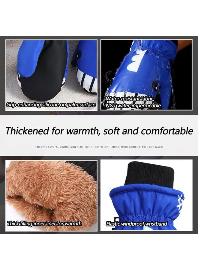 Mawjom Kids Winter Warm Ski Gloves - Outdoor Mittens for Girls Boys 4-8 Years, Pink, 4-8 - Image 2