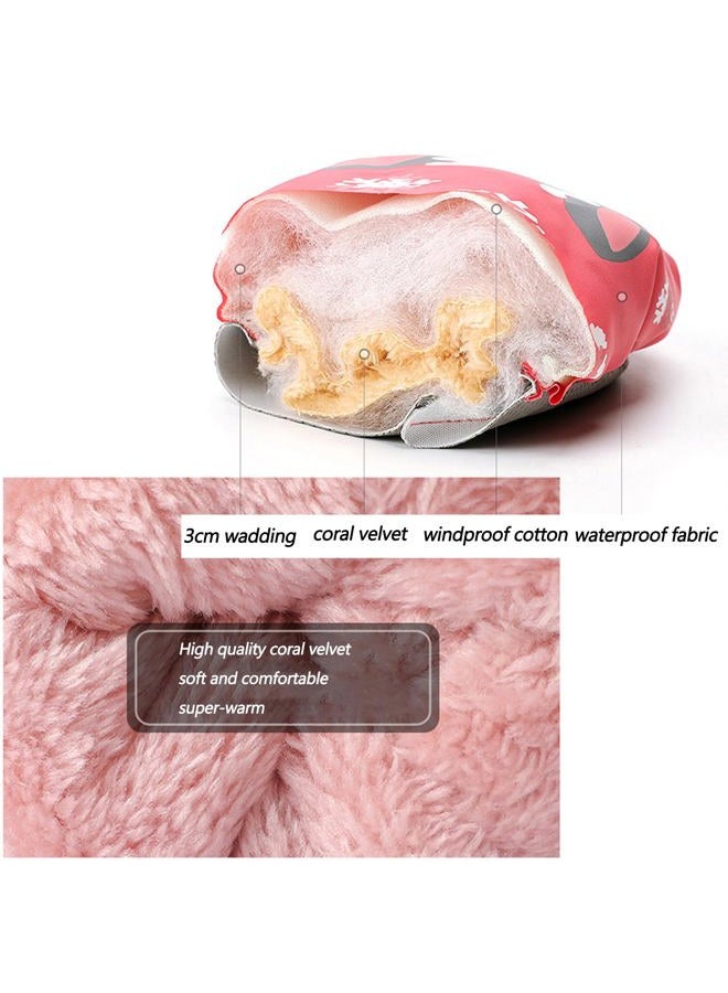 Mawjom Kids Winter Warm Ski Gloves - Outdoor Mittens for Girls Boys 4-8 Years, Pink, 4-8 - Image 4