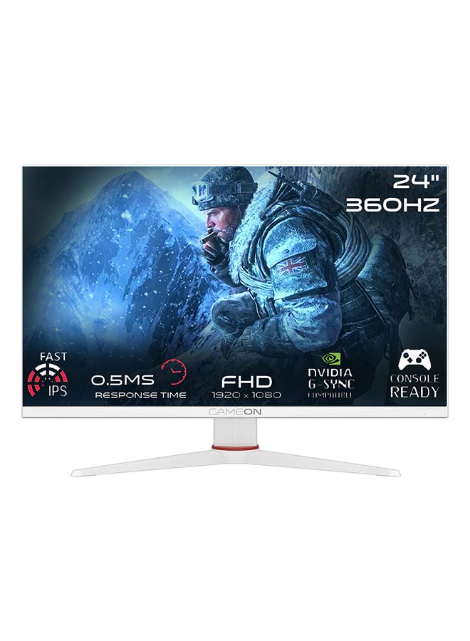24-Inch FHD Artic Pro Series Gaming Monitor, 360Hz Refresh Rate, 0.5ms MPRT, HDMI 2.1, Fast IPS Panel (PS5 Compatible) GOA24FHD360IPS WHITE