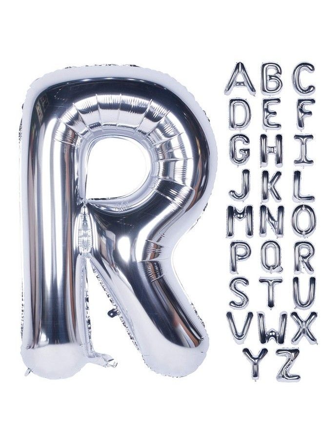 CHANGZHONG - Letter Balloons 40 Inch Giant Jumbo Helium Foil Mylar For Party Decorations Silver R - Image 1