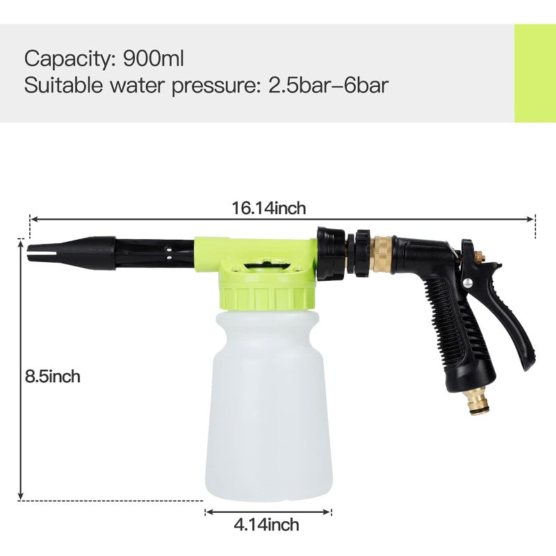 Foam Car Wash Foam Sprayer Soap Foam Blaster, Adjustable Ratio Dial Foam Cannon for Cleaning with Quick Connector to Any Garden Hose| Car Detailing Tool(Copper Connector) - Image 5