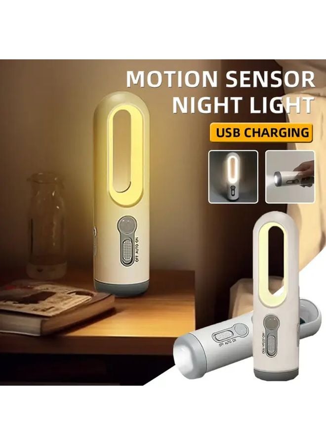 Motion Sensor LED Flashlight Night Light USB Rechargeable Portable PP Home Goodies - Image 4