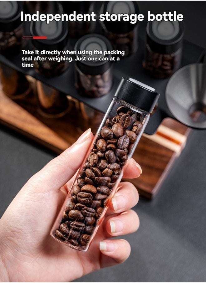 M MIAOYAN - Coffee bean sealed can display stand transparent storage can one-way exhaust valve portable sub-bottle smelling bottle with funnel - Image 1