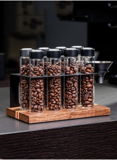 M MIAOYAN Coffee bean sealed can display stand transparent storage can one-way exhaust valve portable sub-bottle smelling bottle with funnel  - Image 5