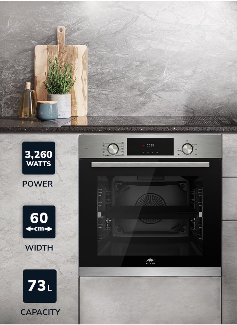 MILLEN MILLEN Built In Electric Oven, 10 Cooking Modes, 73L - 3 Years Warranty, SCHOTT Inner Glass, MEO 6004 IX  - Image 2