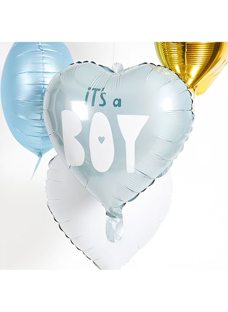 Folat It’s a Boy Heart Foil Balloon Blue 45cm - Image 2