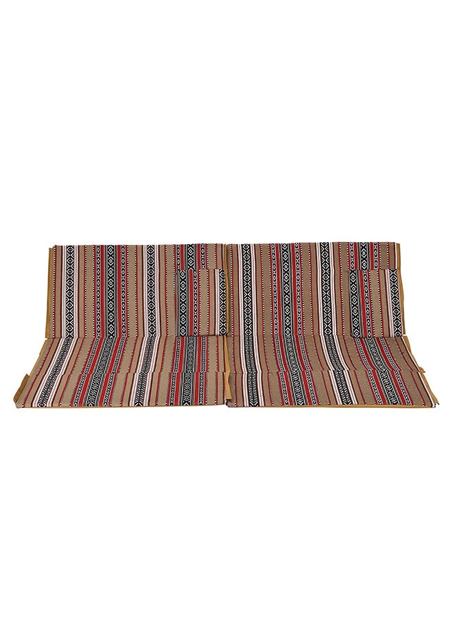 LAWAZIM Saudi Folding Floor Chair With Back Support -170x120x4cm- Traditional Arabic Heritage-Style Foldable Ground Chair With Armrest Adjustable Backrest - for Camping, Picnic, Trips - Design No. 5 - Image 4