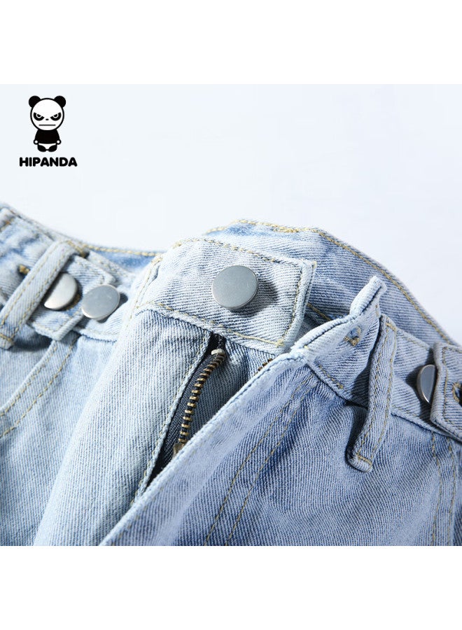 Hipanda o Panda Women's Jeans High Waist Wide Leg Pants Draped Fashion Loose Fit Long Pants Dark Blue S - Image 3