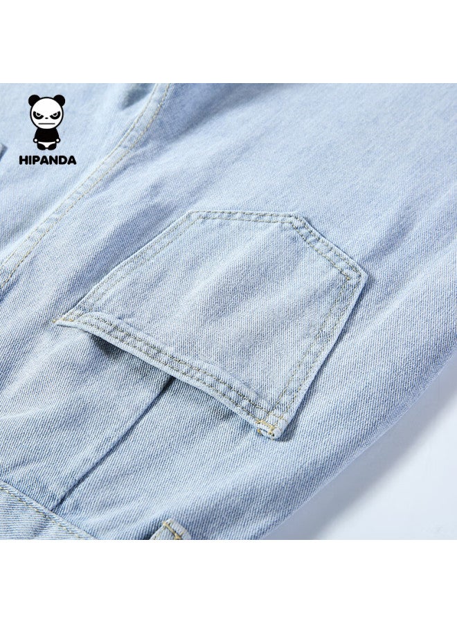 Hipanda o Panda Women's Jeans High Waist Wide Leg Pants Draped Fashion Loose Fit Long Pants Dark Blue S - Image 4