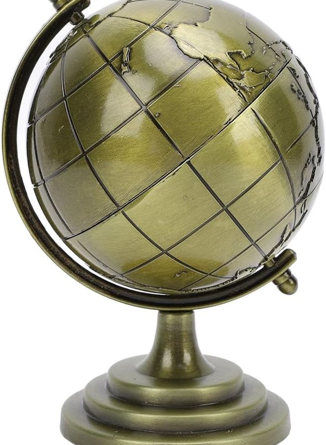 Metal World Globe With Stand 360 Degree Rotating Alloy Educational Office Desktop Decor - Image 2