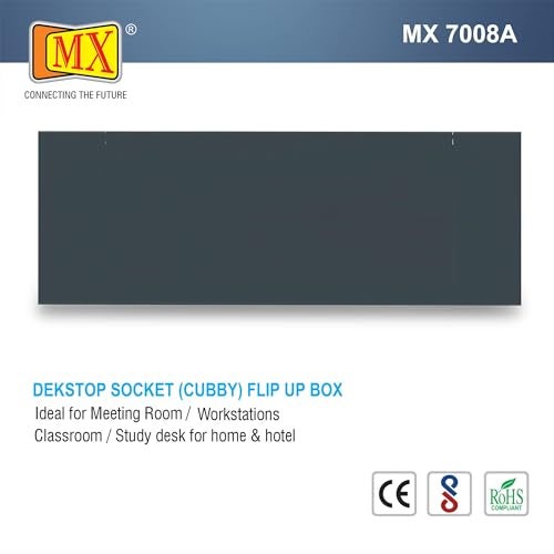 MX Premium Power Console 16A | 6 مقابس عالمية + 2 منافذ USB | مشبك مكتب قابل للإزالة | مفتاح رئيسي | مقبس سطح المكتب مع 3AC + USB-A/C + HDMI + LAN (أسود) - Image 2