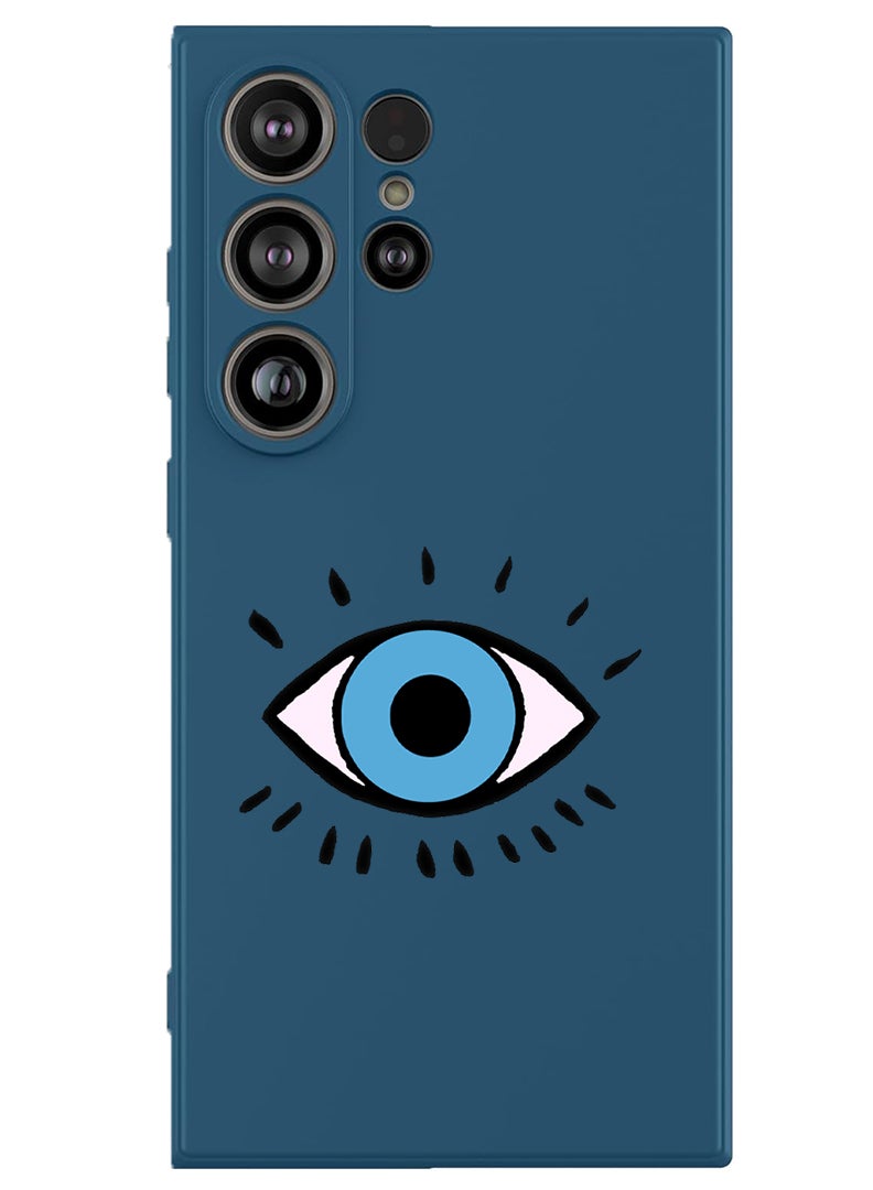 Theodor Protective Slim Fit Case Liquid Silicone Cover with Full Body Protection Anti-Scratch Shockproof Case For Samsung Galaxy S25 Ultra (Blue) - Eye - Image 1