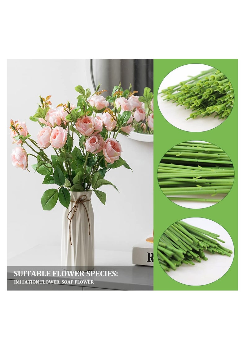 SYOSI 100Pcs Floral Wire Stems, Plastic Artificial Flower for Craft Floral Green Stem Wire DIY Craft Bouquet Making Floral Arrangement Tools - Image 5