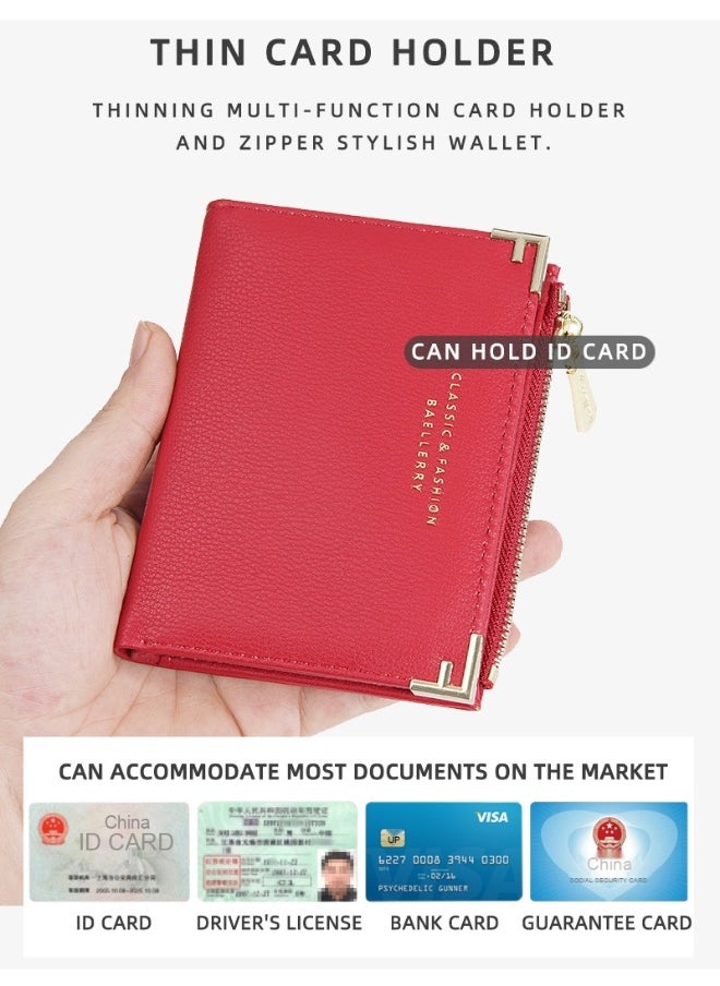baellerry Korean Women's Purse Short Fashion Zipper Multi-card Button Purse Woman  - Image 5