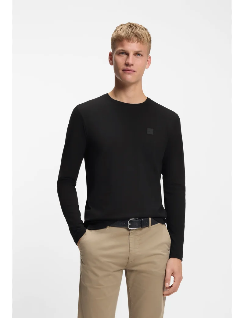 بوس تيشيرت قطني مطبوع بشعار