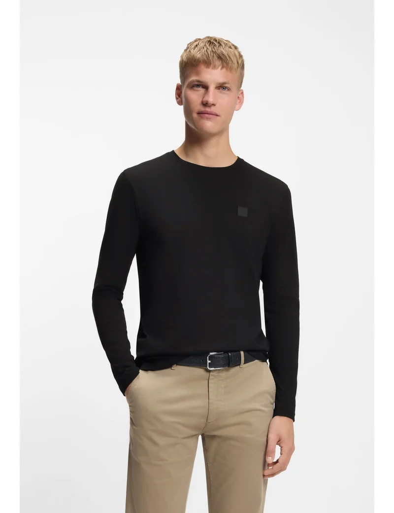 BOSS Cotton-jersey T-shirt with logo patch