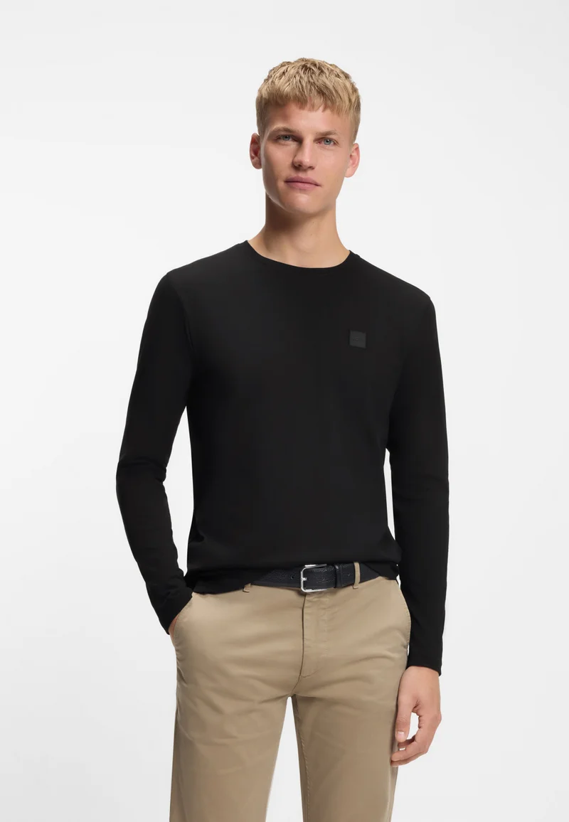 بوس تيشيرت قطني مطبوع بشعار