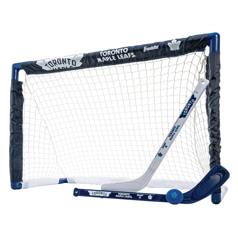 Franklin Sports NHL Toronto Maple Leafs NHL Team Mini Hockey Set Kids Indoor Knee Hockey Goal Ball2 Mini Stick Combo Ages 3 - Image 2