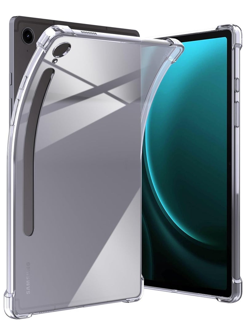 VKL Compatible with Samsung Galaxy Tab S9 FE 11 Inch Case Clear Protective Case with Pencil Holder Ultra Thin Hard Back Shockproof Double Air Pocket Bumper Cover - Image 1