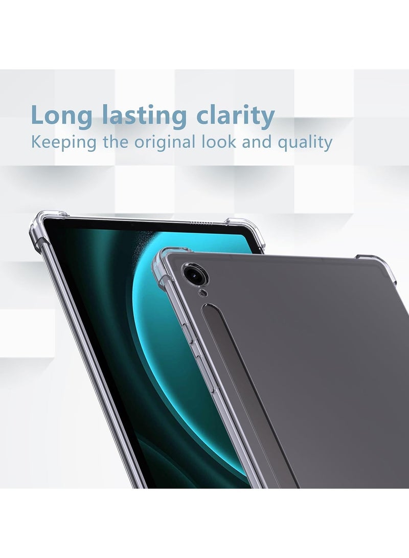 VKL Compatible with Samsung Galaxy Tab S9 FE 11 Inch Case Clear Protective Case with Pencil Holder Ultra Thin Hard Back Shockproof Double Air Pocket Bumper Cover - Image 3