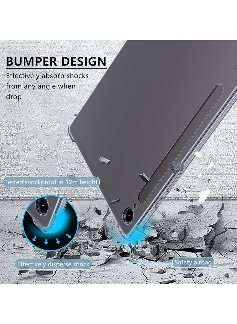 VKL Compatible with Samsung Galaxy Tab S9 FE 11 Inch Case Clear Protective Case with Pencil Holder Ultra Thin Hard Back Shockproof Double Air Pocket Bumper Cover - Image 4