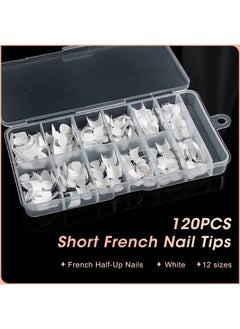 White French Nail Tips120Pcs Short French Style Acrylic Nail Tip 12 Sizes False Nail Clear And White Press On Nails For Women(Whiteclear) - pzsku/Z56D0A279330520FACCD0Z/45/_/1683025493/4019dbe1-e1b7-4ccc-b534-8f3ede3b78b8