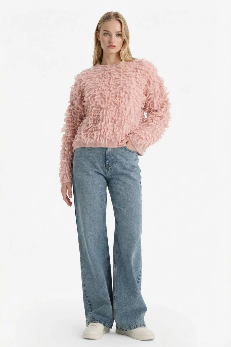 ديفاكتو Regular Fit Crew Neck Knitwear Pullover