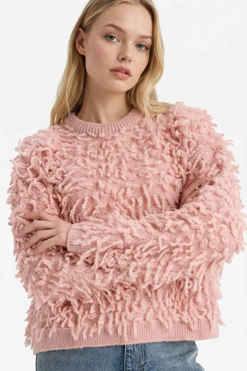 ديفاكتو Regular Fit Crew Neck Knitwear Pullover