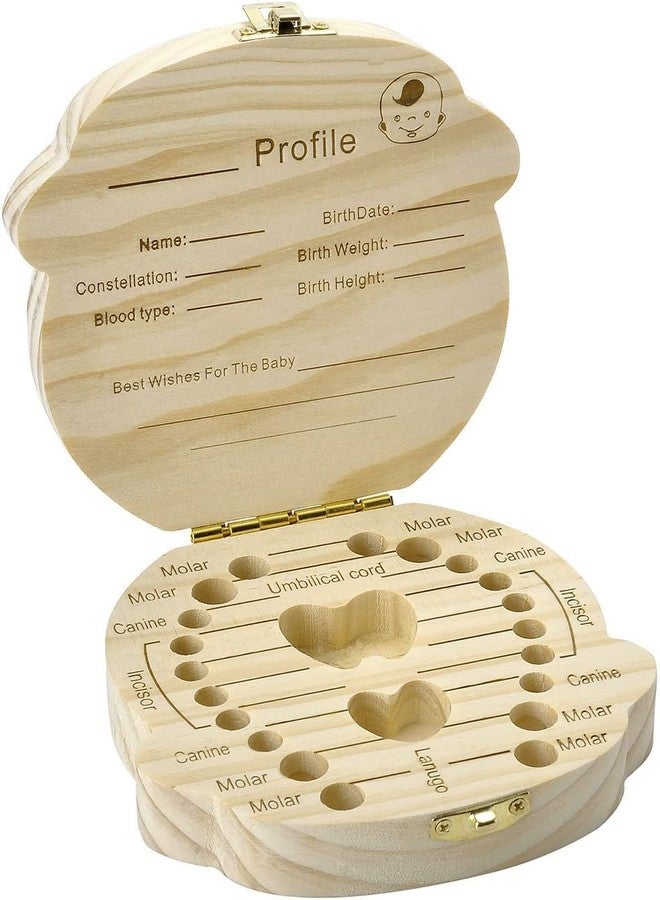 AweMonk Baby First Tooth Fairy Box, Wooden Baby Boy Tooth Keepsake Box Organizer for Kids Teeth Collection - Boys - Image 4