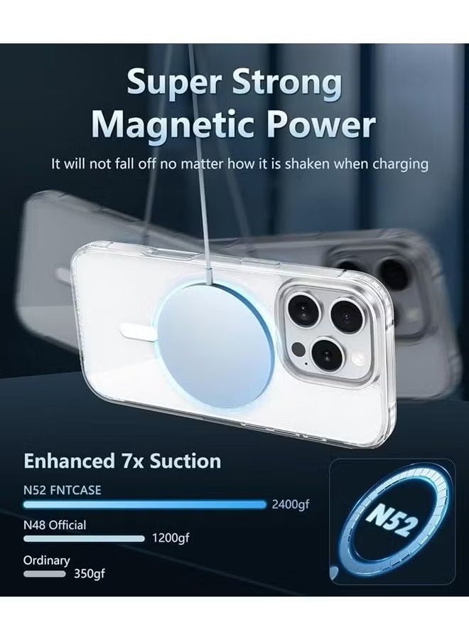 Raxoom MagSafe Compatible Shockproof Case for iPhone 16 Pro with Clear Anti-Yellow and Anti-Scratch Design, Ultra-Slim Lightweight Build, and Wireless Charging Support - Image 3