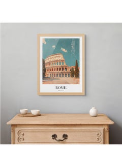 Art Decor Art Decor Framed Fine Art of Rome Landmark Portrait Print Travel Historic Italy Cityscape Scenic Wall Decor for Home Living Room Bedroom Office Studio Hotel and Gifting  - Image 2
