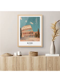 Art Decor Art Decor Framed Fine Art of Rome Landmark Portrait Print Travel Historic Italy Cityscape Scenic Wall Decor for Home Living Room Bedroom Office Studio Hotel and Gifting  - Image 3
