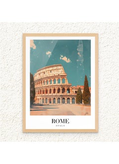 Art Decor Art Decor Framed Fine Art of Rome Landmark Portrait Print Travel Historic Italy Cityscape Scenic Wall Decor for Home Living Room Bedroom Office Studio Hotel and Gifting  - Image 1