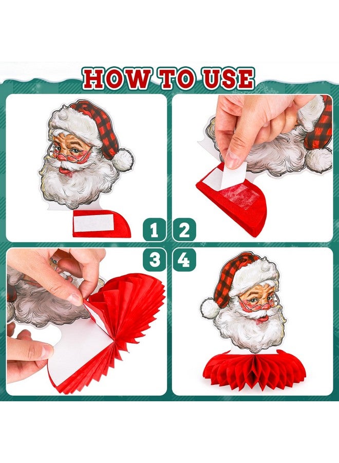 وولاين 12 قطعة من قطع مركزية على شكل قرص العسل منقوش عليها نقشة الجاموس باللونين الأحمر والأسود، ديكورات متنوعة على شكل قرص العسل ثلاثية الأبعاد لطاولة عيد الميلاد لمستلزمات الحفلات - Image 3