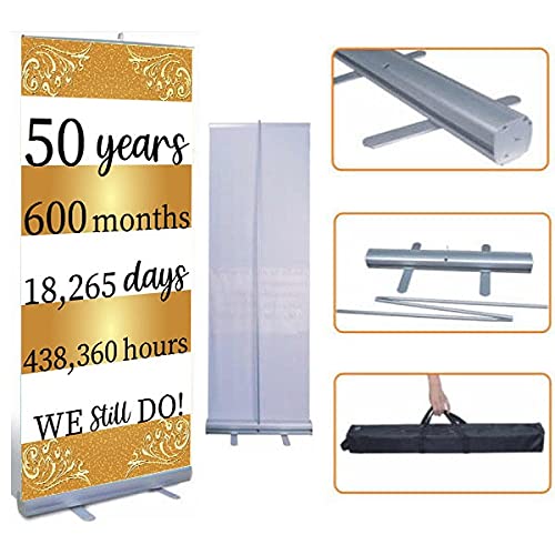 Theme My Party Boys Birthday Decoration Welcome Banner roll up Standee 50th (Cheers to 50 Years - Brown) - Image 3