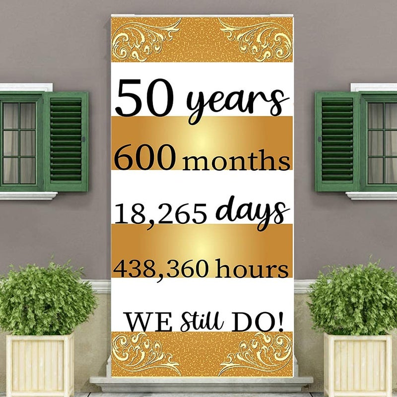 Theme My Party Boys Birthday Decoration Welcome Banner roll up Standee 50th (Cheers to 50 Years - Brown) - Image 1