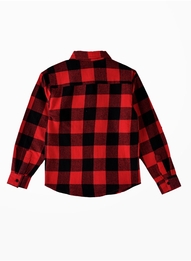 Boys' Red and Black Checkered Flannel Shirt - pzsku/Z56D0C94C731FE87F1799Z/45/_/1729083288/7c38a4b3-5605-4947-85aa-76871b7838ae