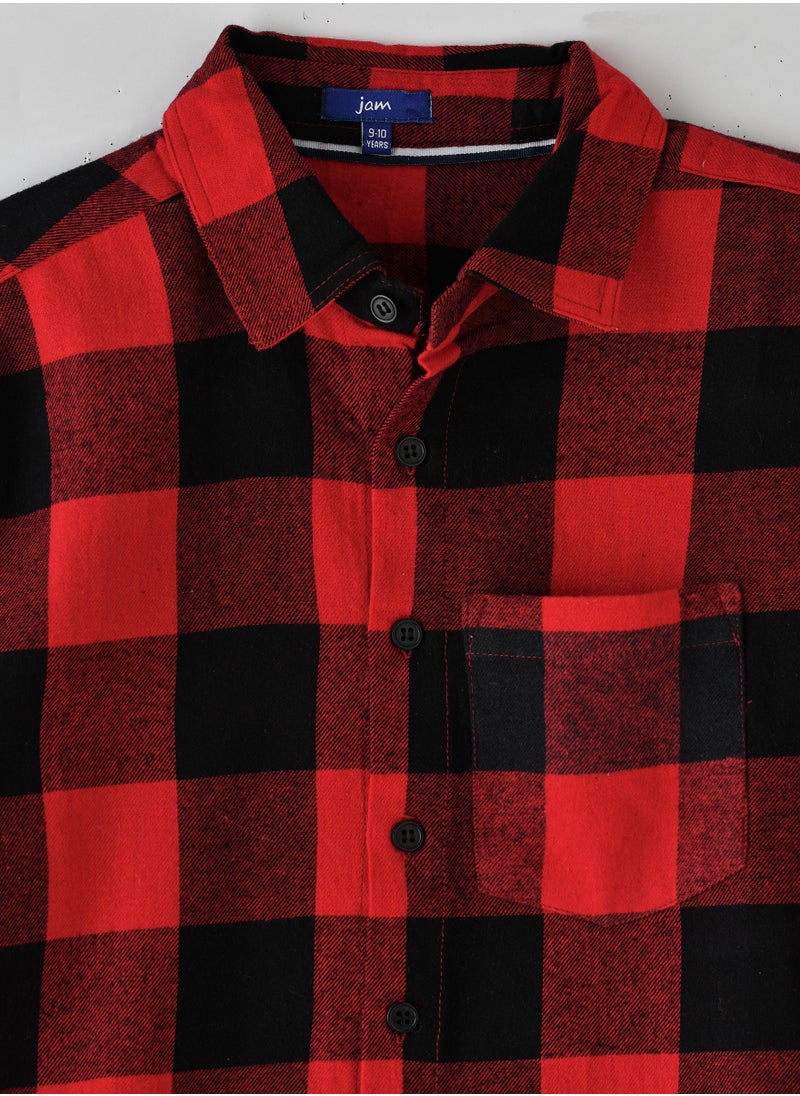 Boys' Red and Black Checkered Flannel Shirt - pzsku/Z56D0C94C731FE87F1799Z/45/_/1729083295/82321115-0fa8-4635-99a8-b44642d05a77