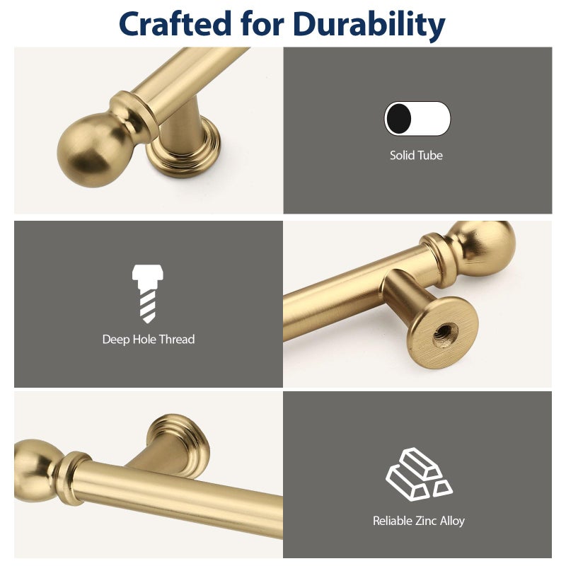 Orger 10 Pack 3 Inch(76mm) Champagne Bronze Cabinet Pulls Heavy Duty,Kitchen Cabinet Handles Hardware Zinc Alloy,Vintage Handles for Bathroom Dresser Drawer - Image 3