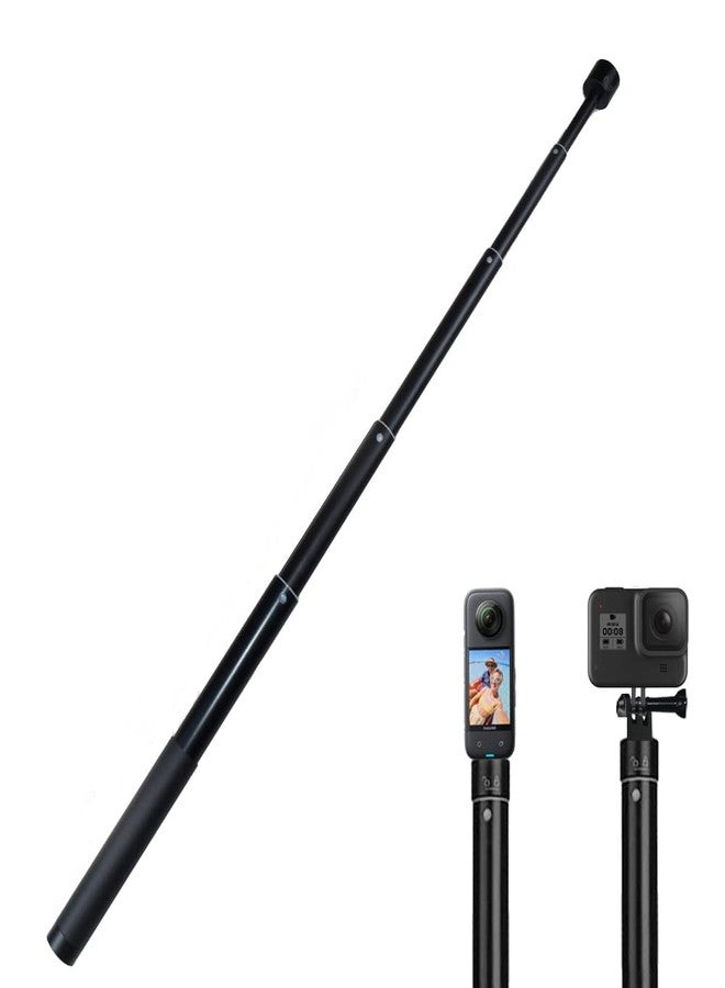 VVHOOY 15-66.2 inch Invisible Long Selfie Stick,1/4" Extended Monopod Pole Compatible with GoPro Hero 13 12 11 10 9 8 7 Insta360 X5 X4 AKASO EK7000 Brave 4 7 LE DJI Osmo Action 5 Pro 4 ODDV Action Camera - Image 1