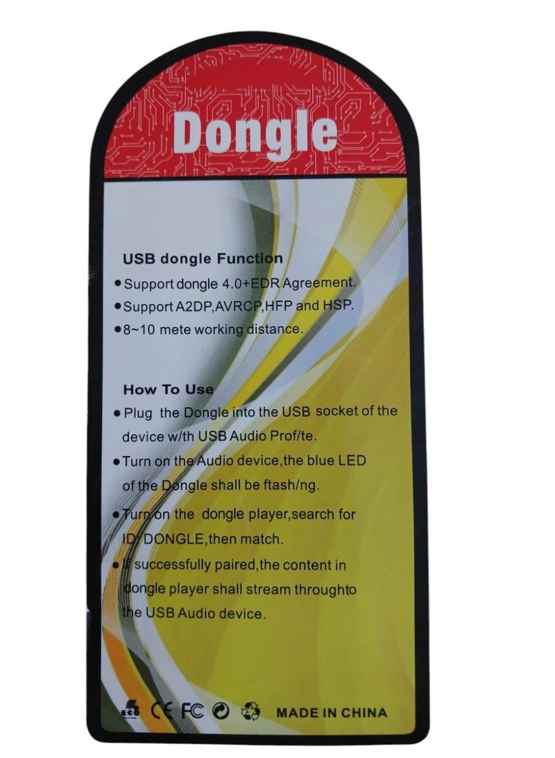 Generic USB Bluetooth Dongle for Car – Wireless Audio Receiver with A2DP, HSP, HFP Support  - Image 2