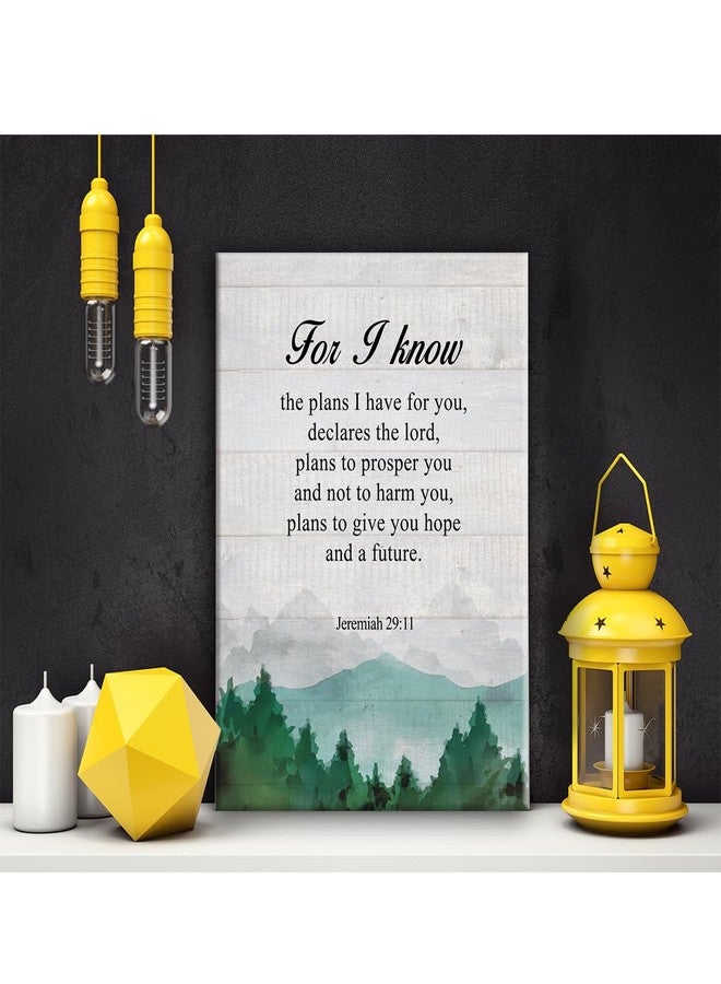 Hijie Christian Jeremiah 29:11 for I Know the Plans I Have for You Poster Canvas Wall Art for Home Decor - Scripture Canvas Print Wall Art Painting Ready to Hang Gifts - Easel & Hanging Hook 12x15 Inch - Image 4