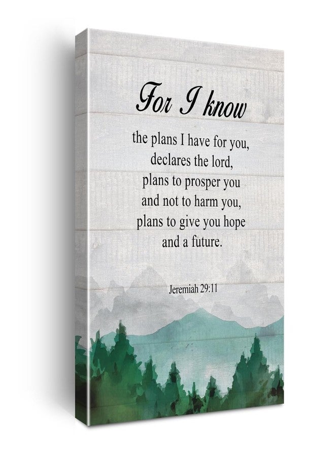 Hijie Christian Jeremiah 29:11 for I Know the Plans I Have for You Poster Canvas Wall Art for Home Decor - Scripture Canvas Print Wall Art Painting Ready to Hang Gifts - Easel & Hanging Hook 12x15 Inch - Image 1