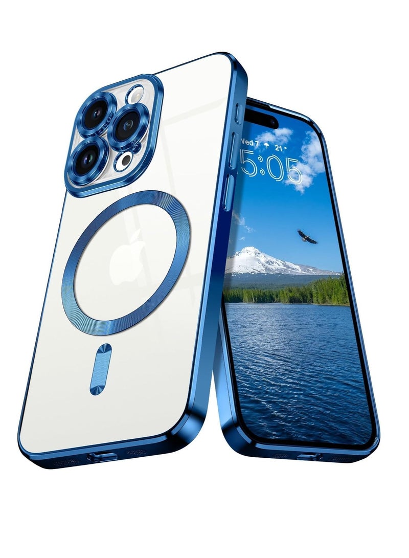 إلترازون ELTRAZONE Case Compatible with iPhone 15 Pro, Magnetic Clear Phone Case, Transparent Electroplated Case for Women/Girls/Men - Image 1
