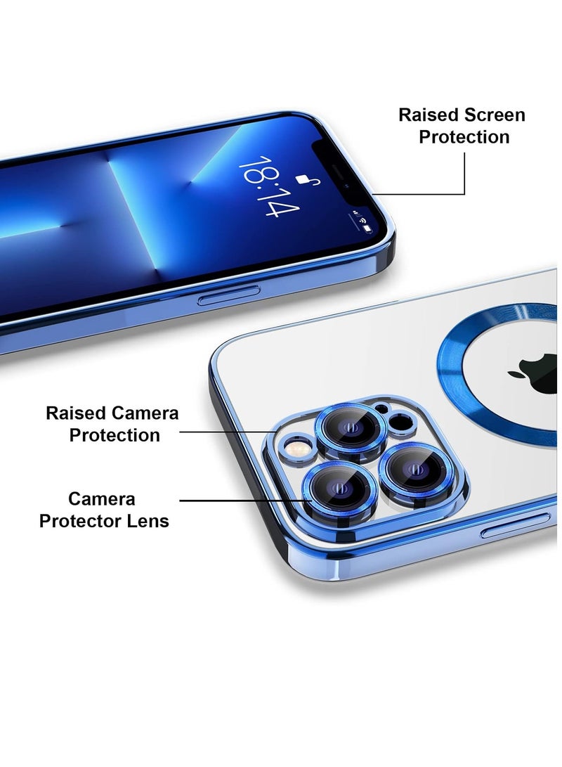 إلترازون ELTRAZONE Case Compatible with iPhone 15 Pro, Magnetic Clear Phone Case, Transparent Electroplated Case for Women/Girls/Men - Image 3