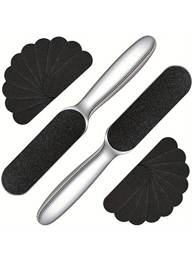 Large Stainless Steel Foot File With 10 Replaceable Pads For Dead Skin Removal - Image 1