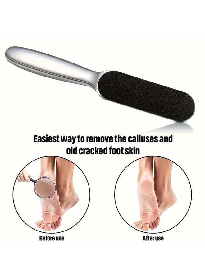 Large Stainless Steel Foot File With 10 Replaceable Pads For Dead Skin Removal - Image 3