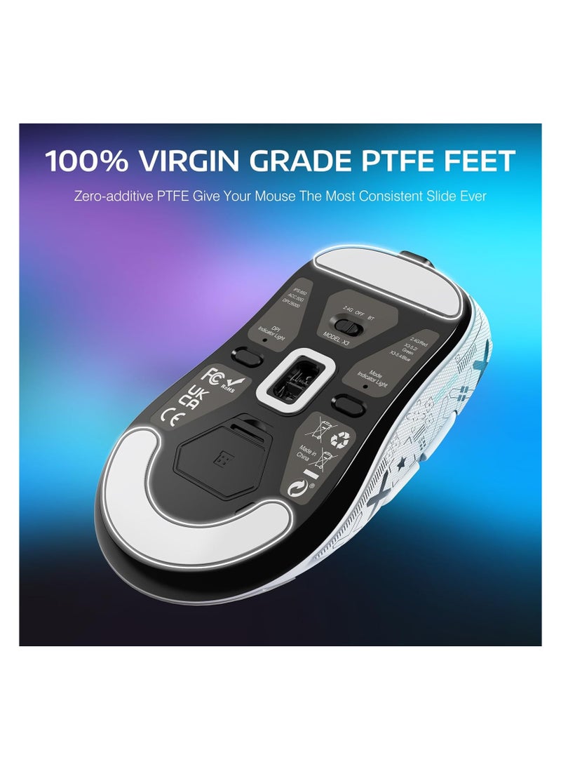 Attack Shark - Wireless Gaming Mouse + Griptape, 49g Triple Mode Ergonomic Computer Mouse, PAW3395 26K DPI Sensor, 200h Battery Life, Programmable Buttons, Gaming Accessories for PC/Laptop/Mac - Image 1