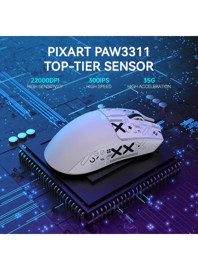 Attack Shark X11 Lightweight Tri-Mode Wireless 2.4G/USB-C Wired/BT Gaming Mouse with RGB Charging Dock ,22K DPI,PAW3311 Optical Sensor - Image 5