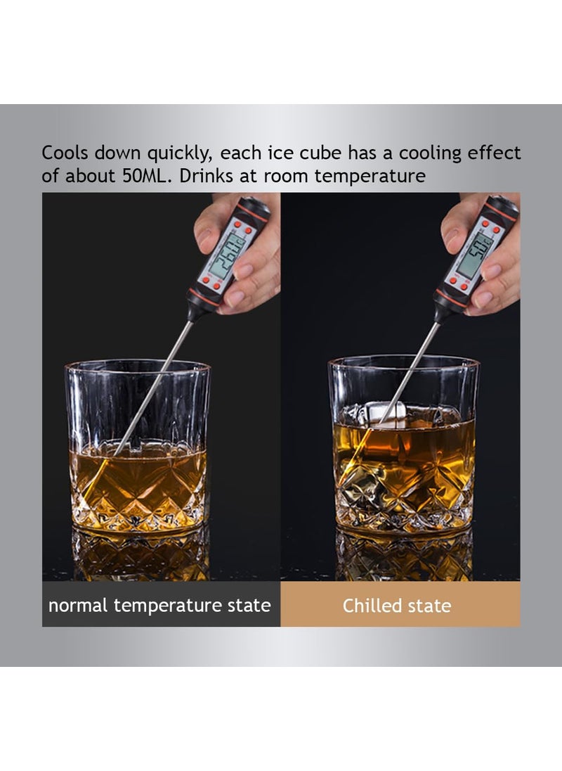 Syga SYGA 8 Stainless Steel Whiskey Stones Ice Cubes with Tongs & Container - Food Grade Quick-Frozen Ice for Wine - Metal Ice Cubes for Chilling Red Wine  - Image 4